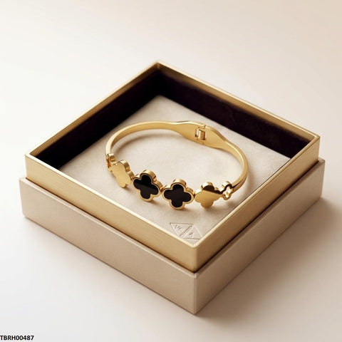 TBRH00487 MSJ Stainless Steel Double Clover Braclet - TBRH