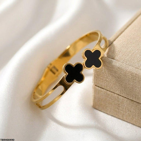 TBRH00490  MSJ Stainless Steel Double Clover Braclet - TBRH