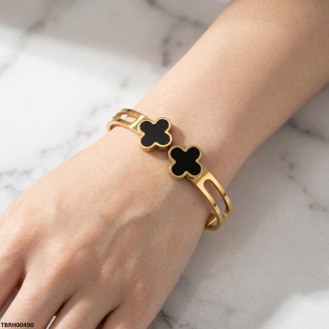 TBRH00490  MSJ Stainless Steel Double Clover Braclet - TBRH