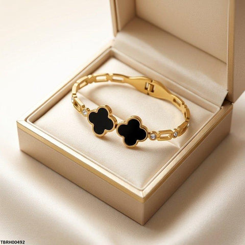 TBRH00492 MSJ Stainless Steel Double Clover Bracelet - TBRH