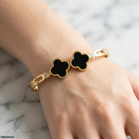 TBRH00492 MSJ Stainless Steel Double Clover Bracelet - TBRH