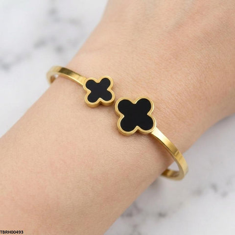 TBRH00493  MSJ Stainless Steel Double Clover Bracelet - TBRH