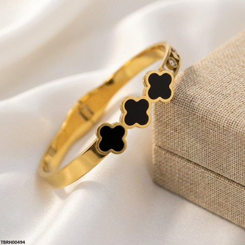 TBRH00494  MSJ Stainless Steel Three Clover Bracelet - TBRH
