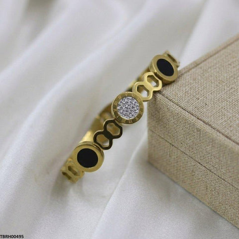 TBRH00495 MSJ Stainless Steel White/Black Stone Bracelet - TBRH