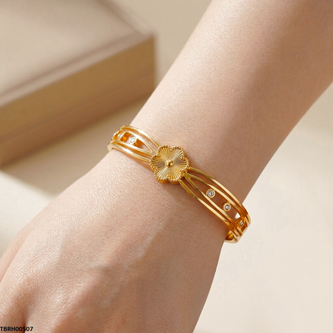 TBRH00507 MSS Round Flower Bracelet Stainless Steel Adjustable - TBRH