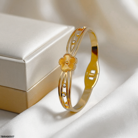 TBRH00507 MSS Round Flower Bracelet Stainless Steel Adjustable - TBRH