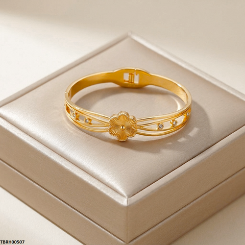 TBRH00507 MSS Round Flower Bracelet Stainless Steel Adjustable - TBRH