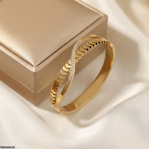 TBRH00520 MSS Round Leaf Stone Bracelet - TBRH