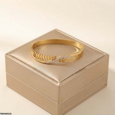 TBRH00520 MSS Round Leaf Stone Bracelet - TBRH
