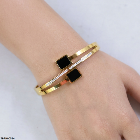 TBRH00524 MSS Round Rectangle Stone Bracelet Adjustable - TBRH