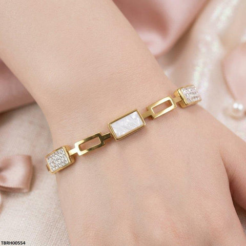 TBRH00554  BHS Rectangle Stone Stainless Steel Bracelet Adjustable - TBRH