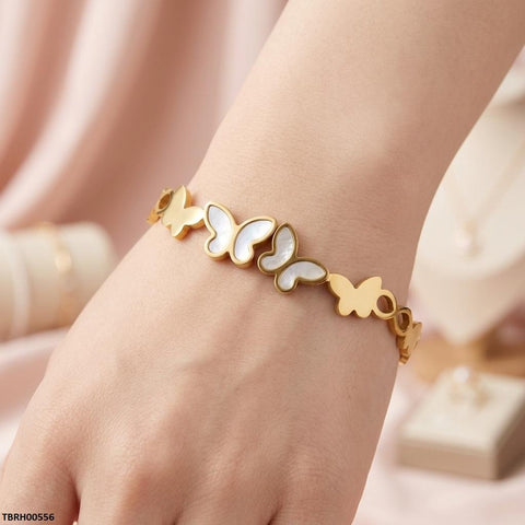 TBRH00556  BHS Double Butterfly Stainless Steel Bracelet Adjustable - TBRH