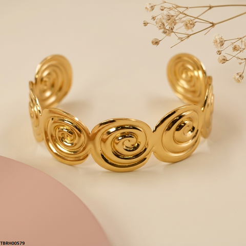 TBRH00579 BHS Spiral Design Stainless Steel Bracelet Adjustable - TBRH