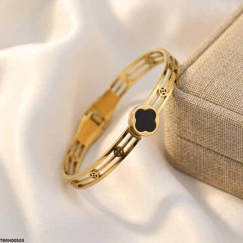 TBRH00503  MSJ Stainless Steel Round Clover Bracelet - TBRH