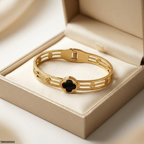 TBRH00503  MSJ Stainless Steel Round Clover Bracelet - TBRH