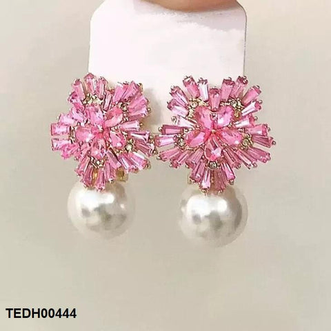 TEDH00444 LSH Tear Flower Pearl Drop Earrings - TEDH