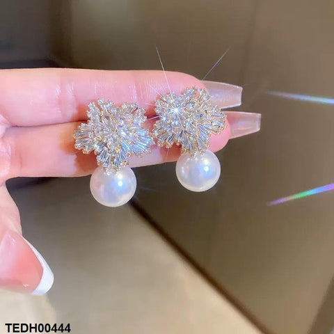 TEDH00444 LSH Tear Flower Pearl Drop Earrings - TEDH