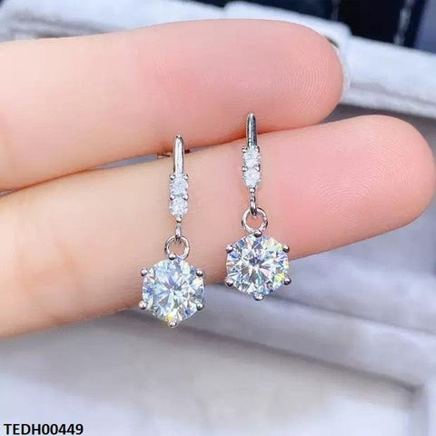 TEDH00449 KRL  Round ZIRCON Stone Drop Earrings - TEDH