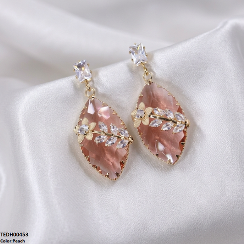 TEDH00453 QSJ Marquise/Leaf Zircon Flower Earrings - TEDH