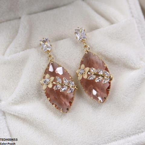 TEDH00453 QSJ Marquise/Leaf Zircon Flower Earrings - TEDH