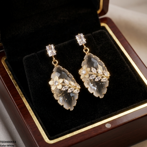 TEDH00453 QSJ Marquise/Leaf Zircon Flower Earrings - TEDH