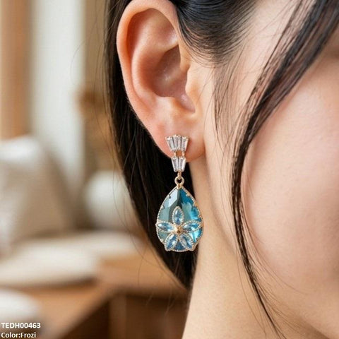 TEDH00463 QSJ Tear/Flower Zircon Earrings - TEDH