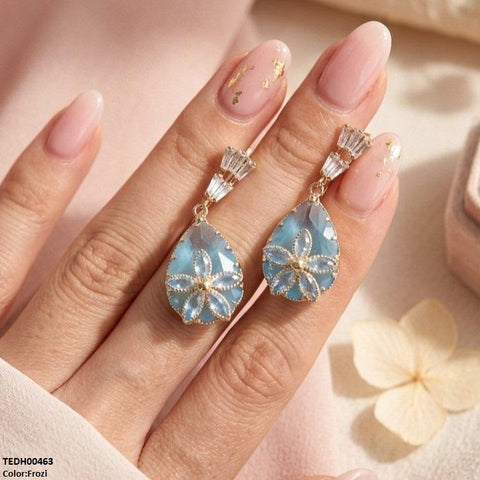 TEDH00463 QSJ Tear/Flower Zircon Earrings - TEDH