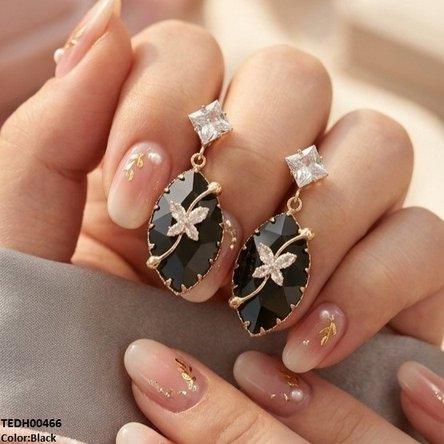 TEDH00466 QSJ Square/Marquise Drop Zircon Earrings - TEDH