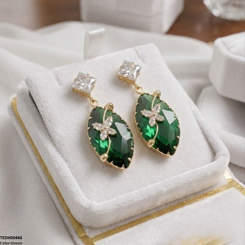 TEDH00466 QSJ Square/Marquise Drop Zircon Earrings - TEDH