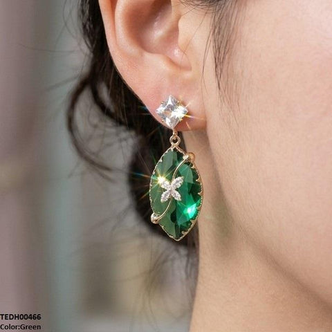 TEDH00466 QSJ Square/Marquise Drop Zircon Earrings - TEDH