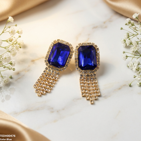 TEDH00476 SDQ Rectangle Layered Drop Earrings - TEDH