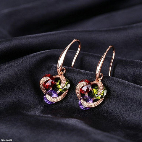 TEDH00479 BYJ Multi Zircon Stone Drop Earrings - TEDH