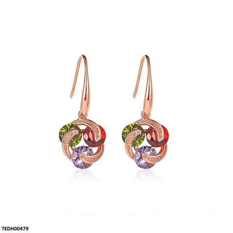 TEDH00479 BYJ Multi Zircon Stone Drop Earrings - TEDH