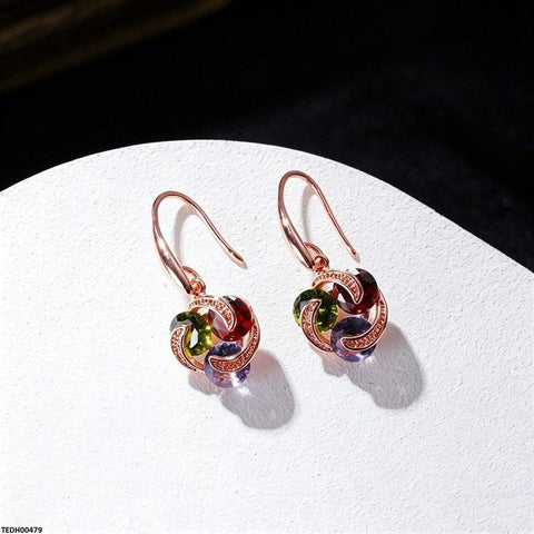 TEDH00479 BYJ Multi Zircon Stone Drop Earrings - TEDH
