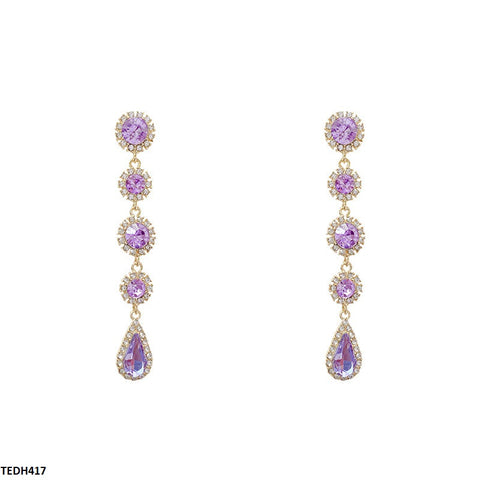 TEDH417 DDJ Round Tear Drop Earrings - TEDH