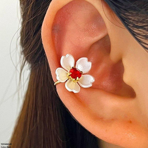 TEFH00145 QWN Flower Ear cuff Single - TEFH