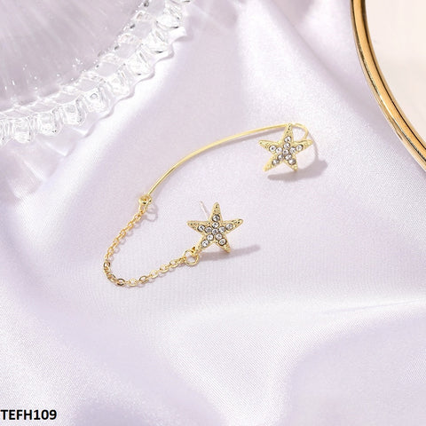 TEFH109 QWN Double Star Ear Cuff Single - TEFH