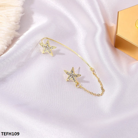 TEFH109 QWN Double Star Ear Cuff Single - TEFH