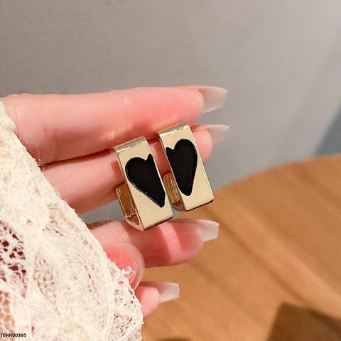 TEHH00395 YHC Painted Half Heart Hoops - TEHH