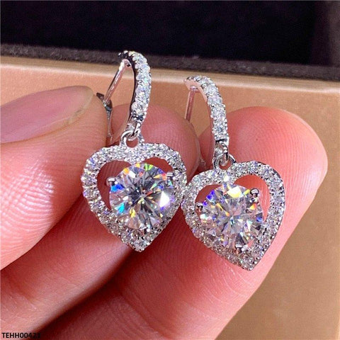 TEHH00421 CSH  Heart Drop Round Hoops Pair - TEHH