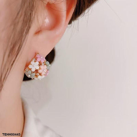 TEHH00445 YYZ Flower Ear Hoops Pair - TEHH