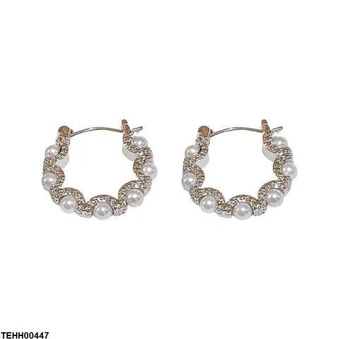 TEHH00447 SIQ Pearl Hoops Pair - TEHH
