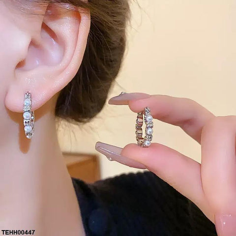 TEHH00447 SIQ Pearl Hoops Pair - TEHH