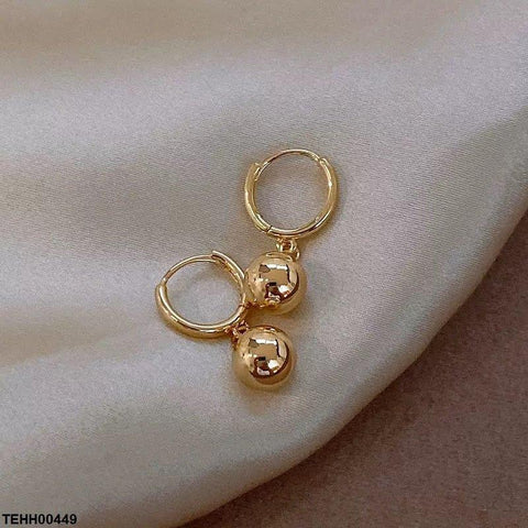 TEHH00449 DGF Round Ball Drop Hoops Pair - TEHH