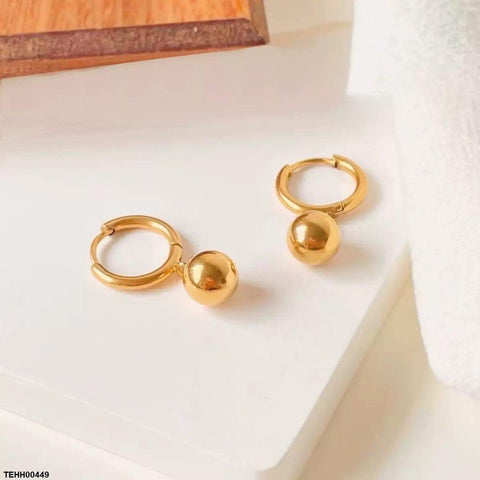 TEHH00449 DGF Round Ball Drop Hoops Pair - TEHH