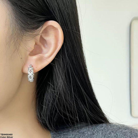 TEHH00460 WNS Round Flower Hoops Pair - TEHH