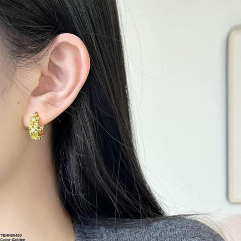 TEHH00460 WNS Round Flower Hoops Pair - TEHH