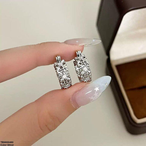 TEHH00460 WNS Round Flower Hoops Pair - TEHH