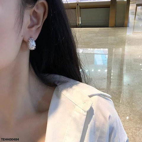 TEHH00484 GWH Lattice Half ZIRCON Hoops Pair -TEHH