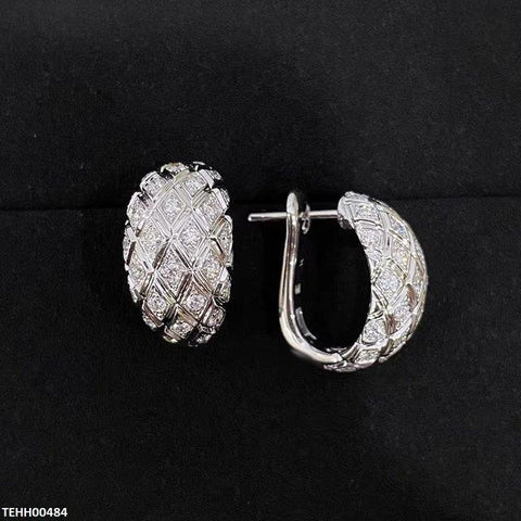 TEHH00484 GWH Lattice Half ZIRCON Hoops Pair -TEHH